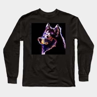 Husky Neon Dog Long Sleeve T-Shirt